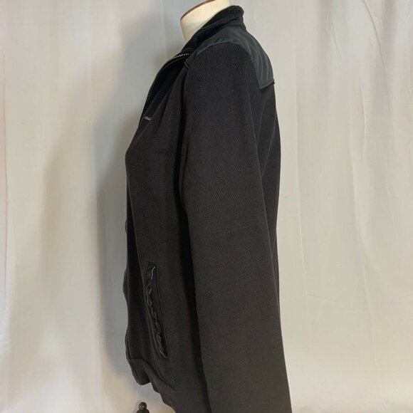 Calvin Klein Women's Small Black Moto Motorcycle Full Zip Jacket (w/Leather) - Picture 4 of 6